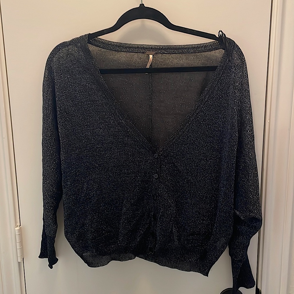 Free people shimmer sparkly button blouse